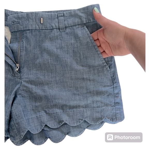 J. Crew chambray shorts with scalloped hem size 8 - Picture 6 of 8